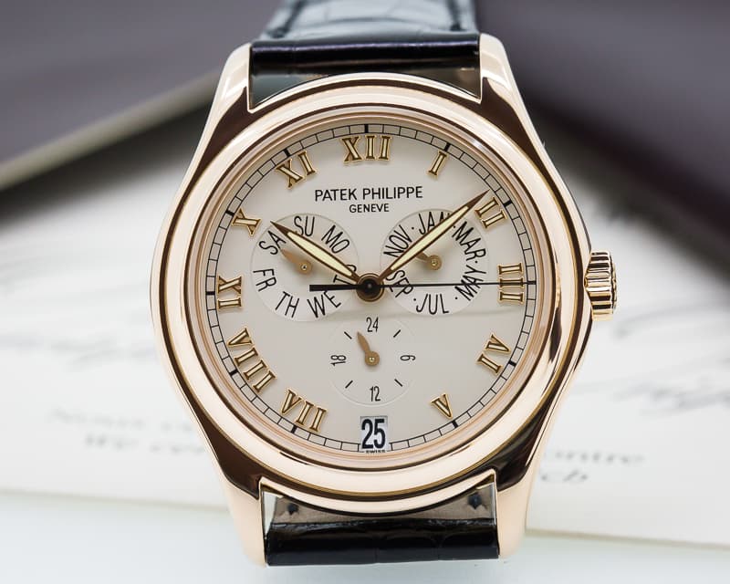 Patek Philippe Annual Calendar 18K Rose Gold Silver Dial 
