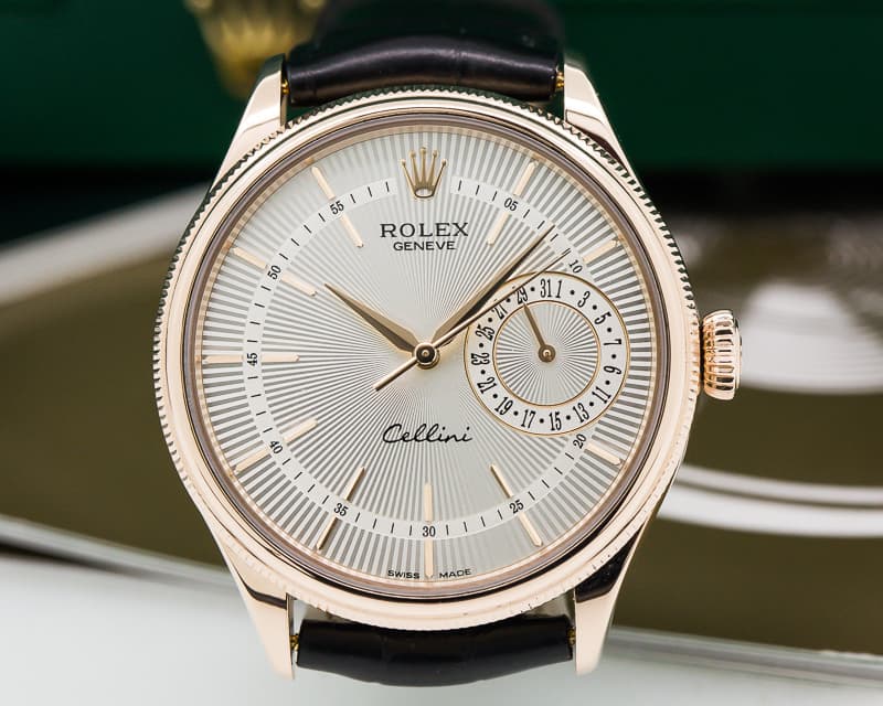 Rolex Cellini Date Silver Dial 18K Rose Gold 