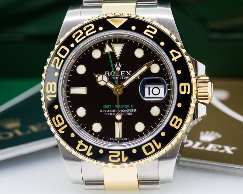 Rolex GMT Master II SS / 18K Yellow Gold Black Dial