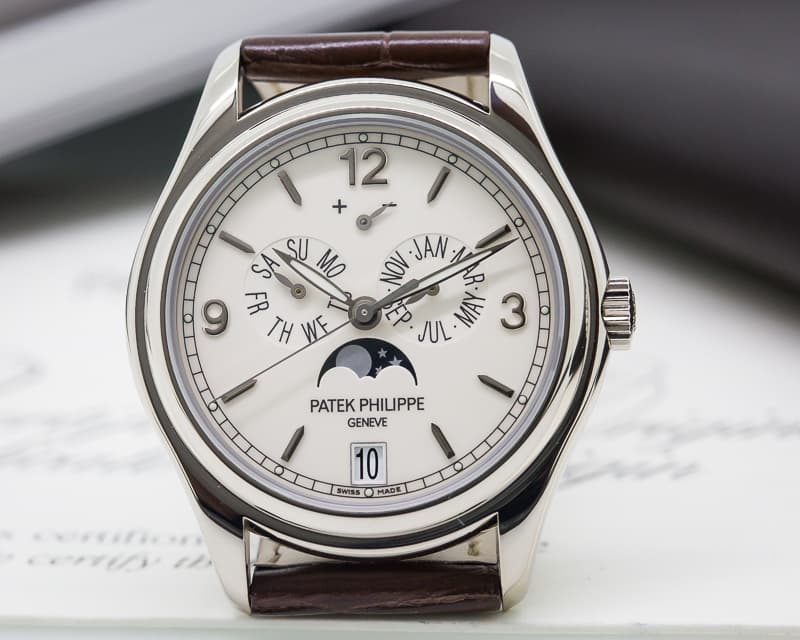 Patek Philippe Annual Calendar 18K White Gold Porcelain Dial 

