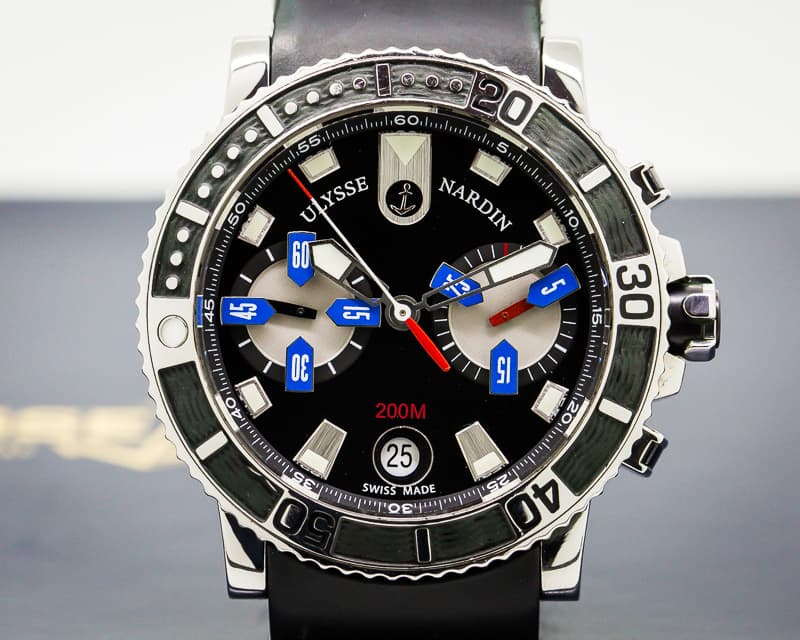 Ulysse Nardin Maxi Marine Diver Chronograph SS / Rubber 