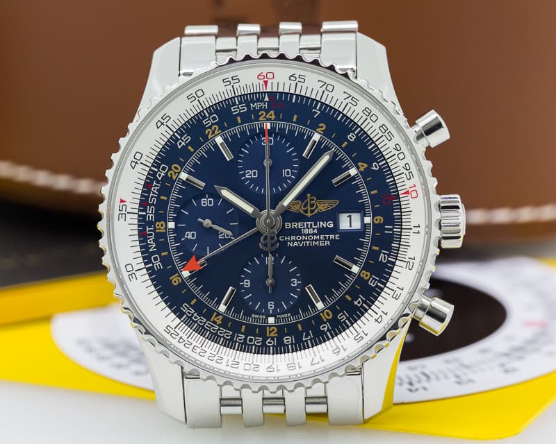 Breitling Navitimer World Chronograph Blue Dial SS / SS