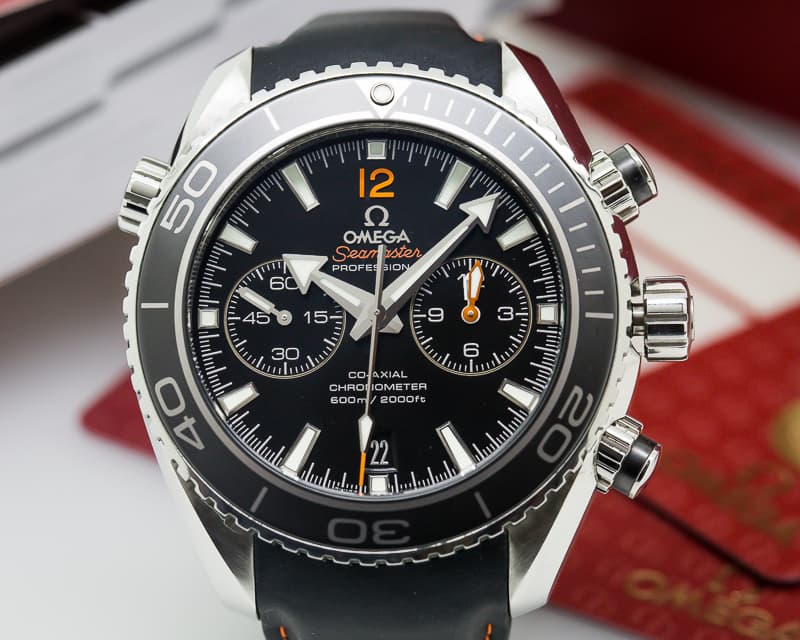 Omega Planet Ocean Co-Axial Chronograph Black Dial SS / Rubber Strap