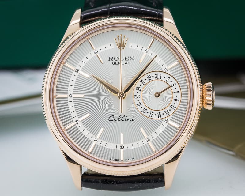 Rolex Cellini Date Silver Dial 18K Rose Gold 