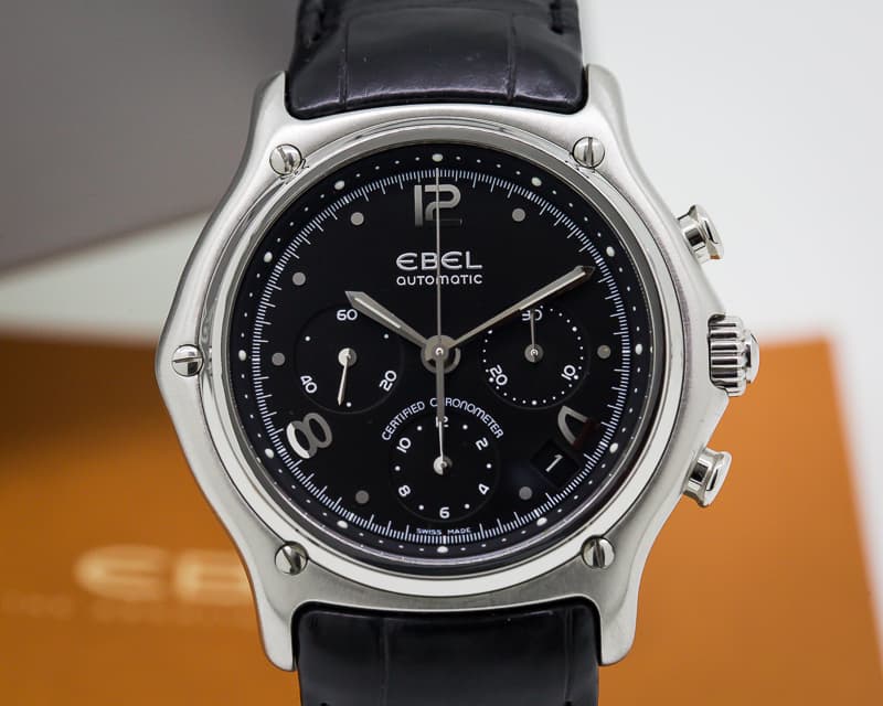 Ebel 1911 Chronograph Black Dial SS / Strap