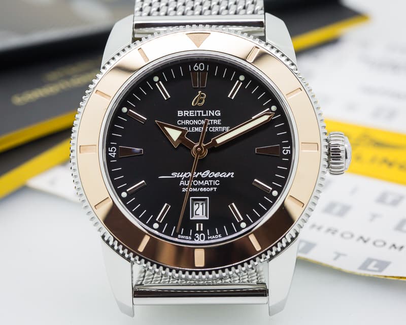 Breitling Aeromarine SuperOcean Heritage 46 18K bezel
Black Dial 