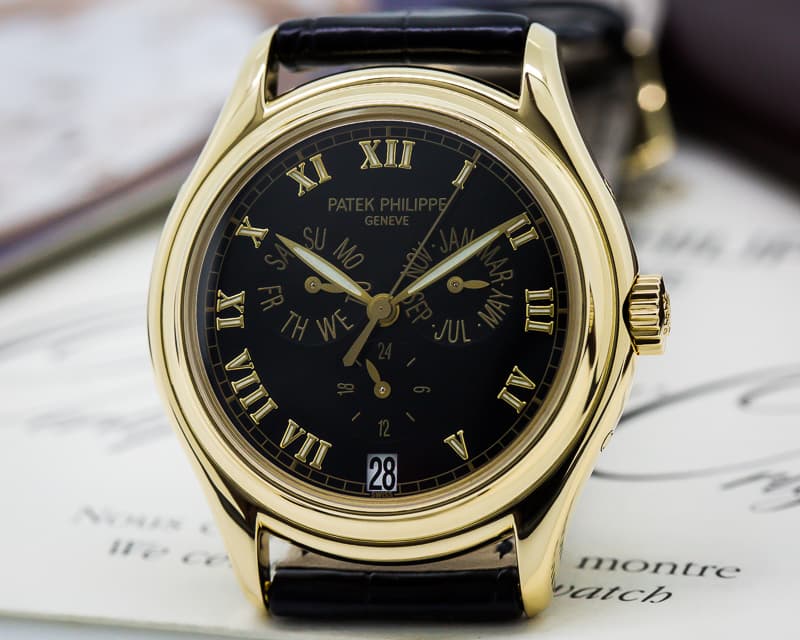Patek Philippe Annual Calendar Black Dial 18K Yellow Gold

