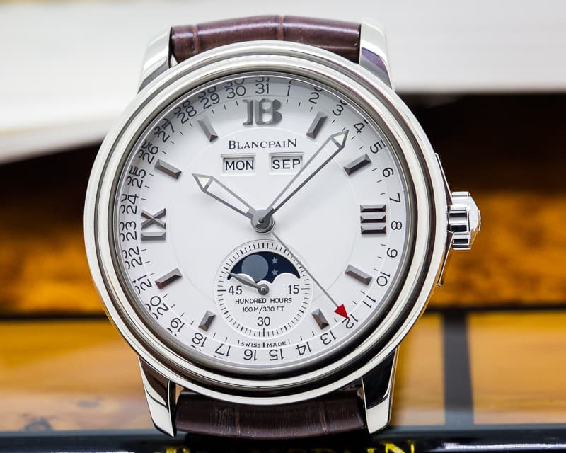 Blancpain Leman Complete Calendar White Gold / White Dial 