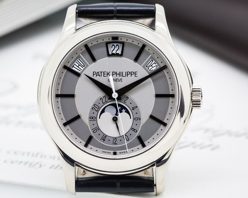 Patek Philippe Annual Calendar Silver Dial 18K White Gold 

