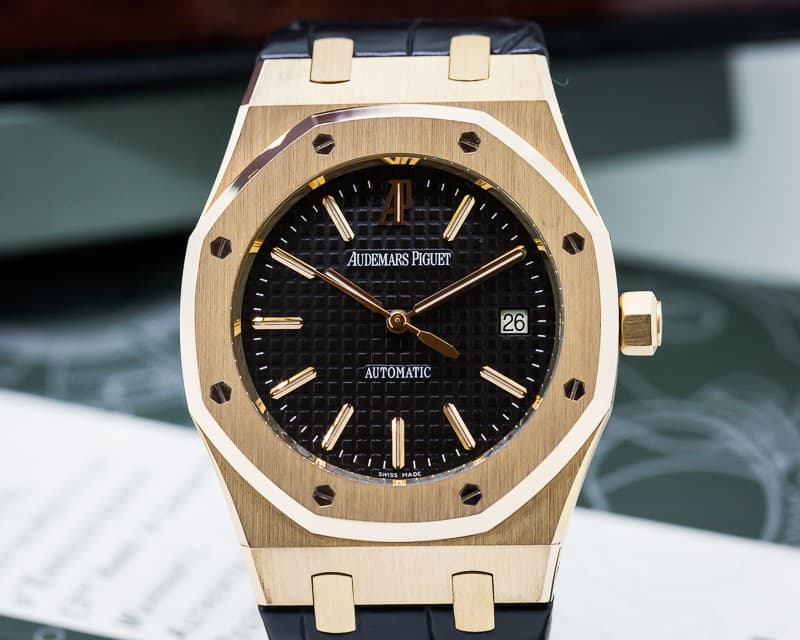 Audemars Piguet Royal Oak Jumbo Black Dial 18K Rose Gold 