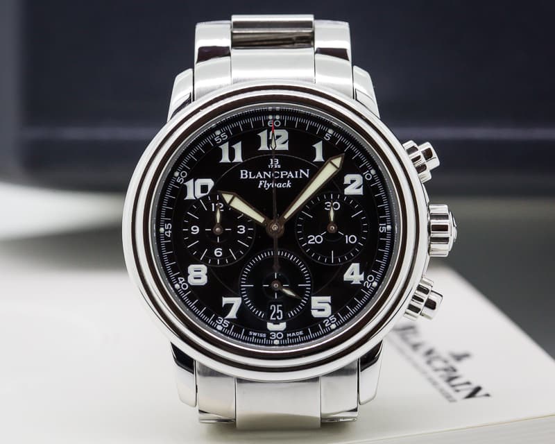 Blancpain Leman Flyback Chronograph Black Dial SS / SS 