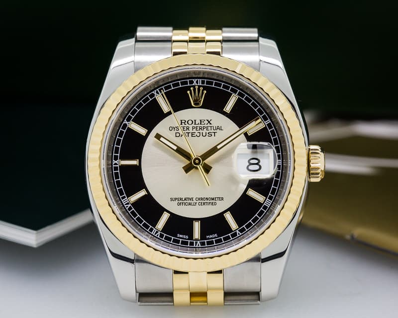 Rolex Datejust Tuxedo Dial Jubiliee 18K / SS 
