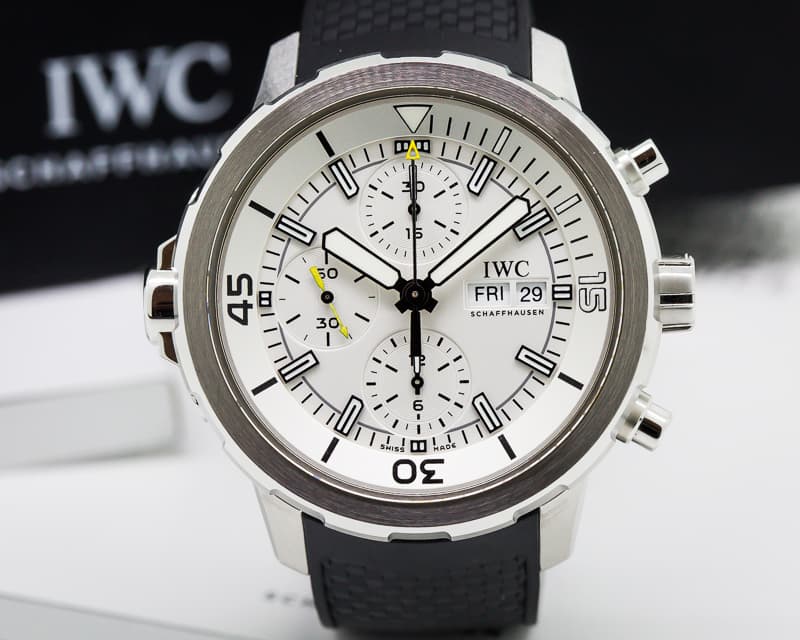 IWC Aquatimer Chronograph SS / Rubber Silver Dial 