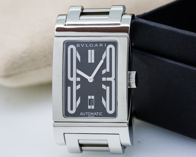 Bulgari Rettangolo Black Dial SS Automatic