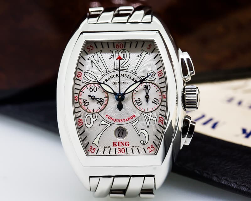 Franck Muller King Conquistador Chronograph Silver Dial SS / SS