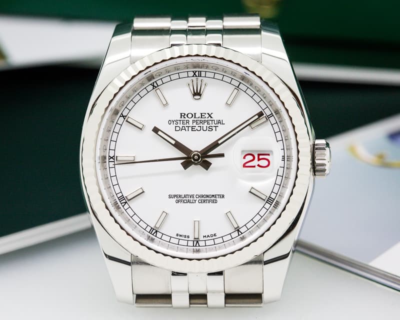 Rolex Datejust SS Jubilee White Dial 