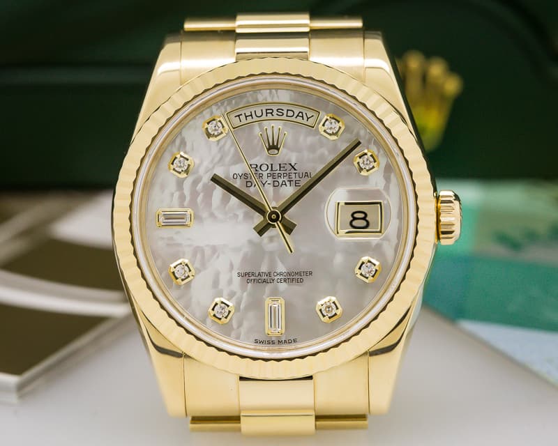 Rolex Yellow Gold President MOP Diamond Dial
