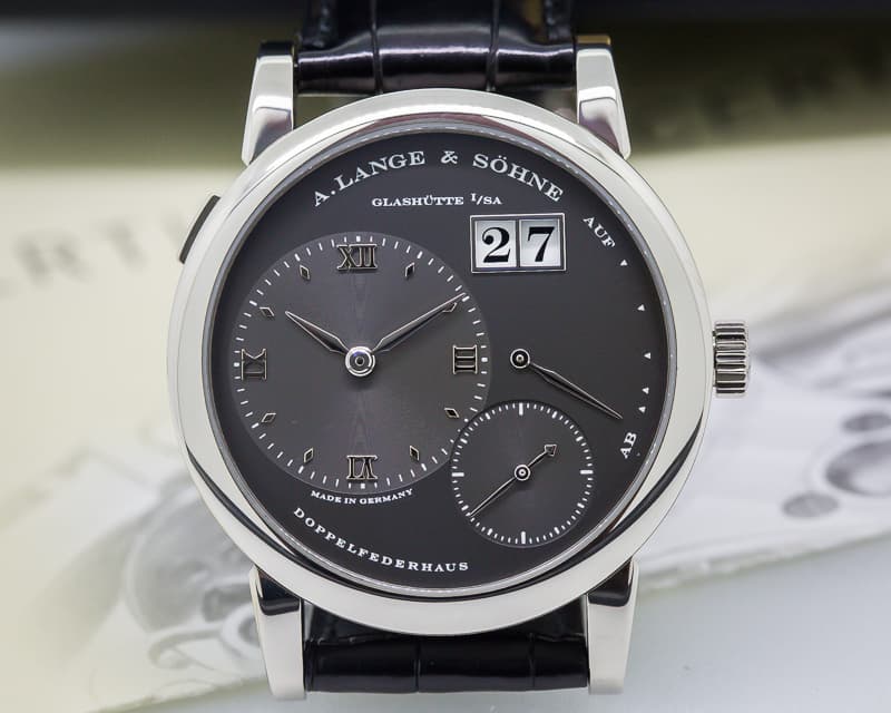 A. Lange and Sohne Lange 1 Grey Slate Dial White Gold / Deployment
