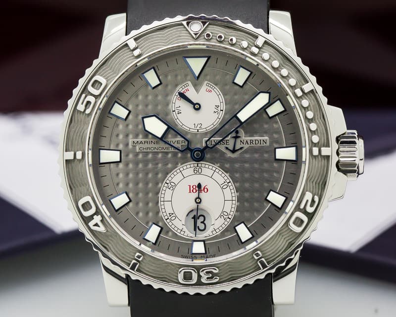 Ulysse Nardin Maxi Marine Diver Silver Dial SS / Rubber