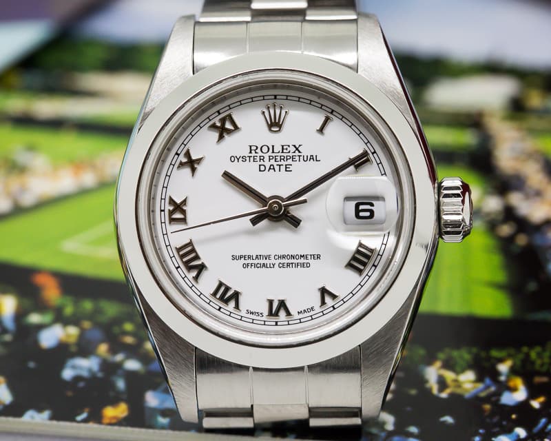 Rolex Oyster Perpetual Ladies Datejust White Roman Dial SS / SS 