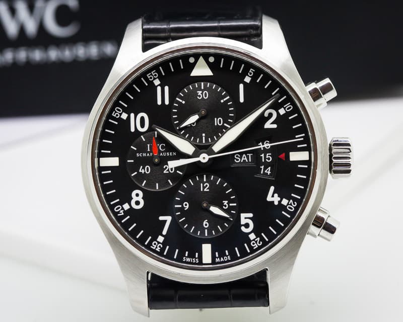 IWC Pilot Chronograph SS Black Dial 