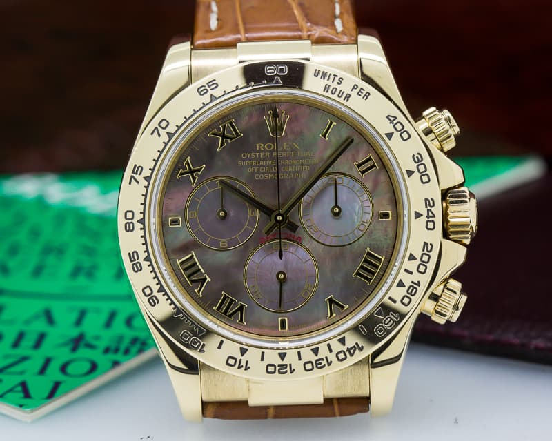Rolex Daytona 18K Yellow Gold / Black MOP Dial 