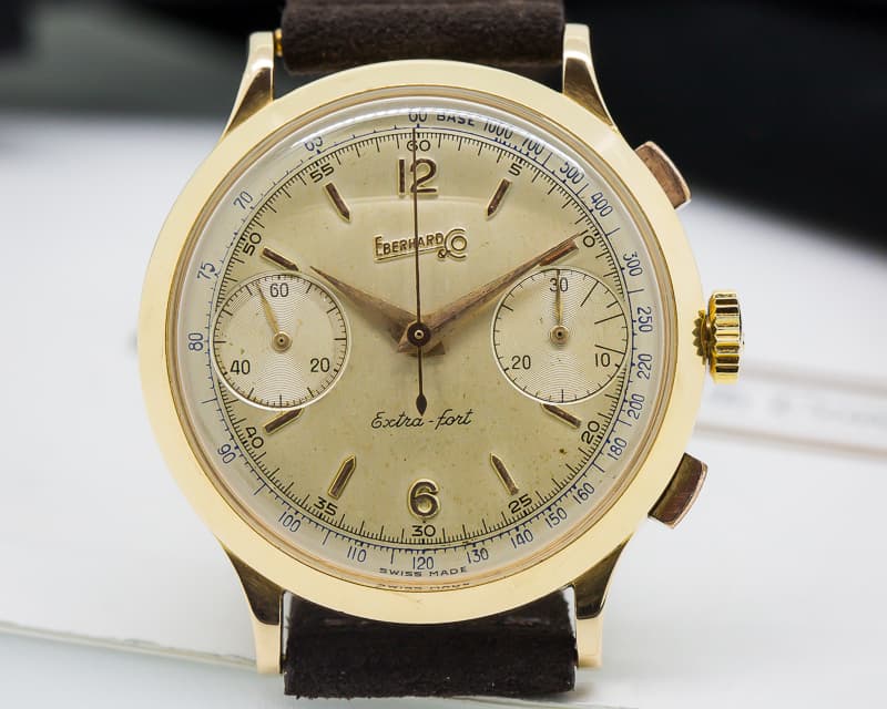 Eberhard Vintage Extra Fort Monopusher 18K Rose Gold