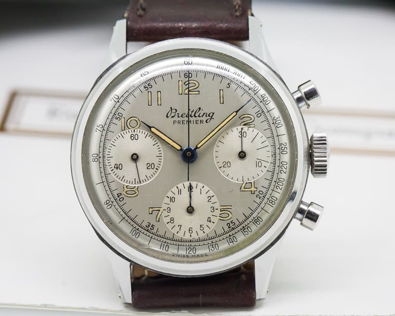 Breitling Vintage Premier Triple Register Silver Dial SS