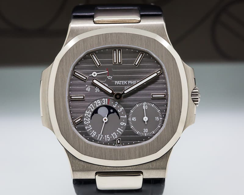 Patek Philippe Nautilus Power Reserve Moonphase 18K White Gold 