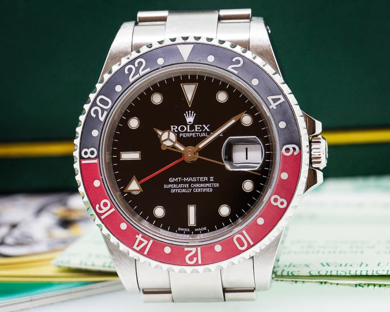 Rolex GMT Master II SS Red / Black Coke Bezel
