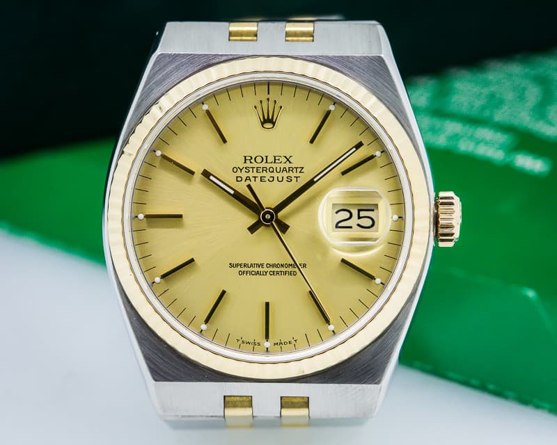 Rolex Oyster Quartz Champagne Dial SS/18K Yellow Gold