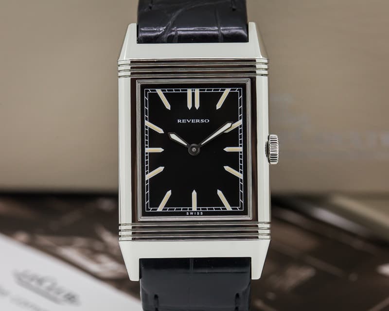 Jaeger LeCoultre Grande Reverso "Tribute to 1931" Ultra Thin SS Black Dial