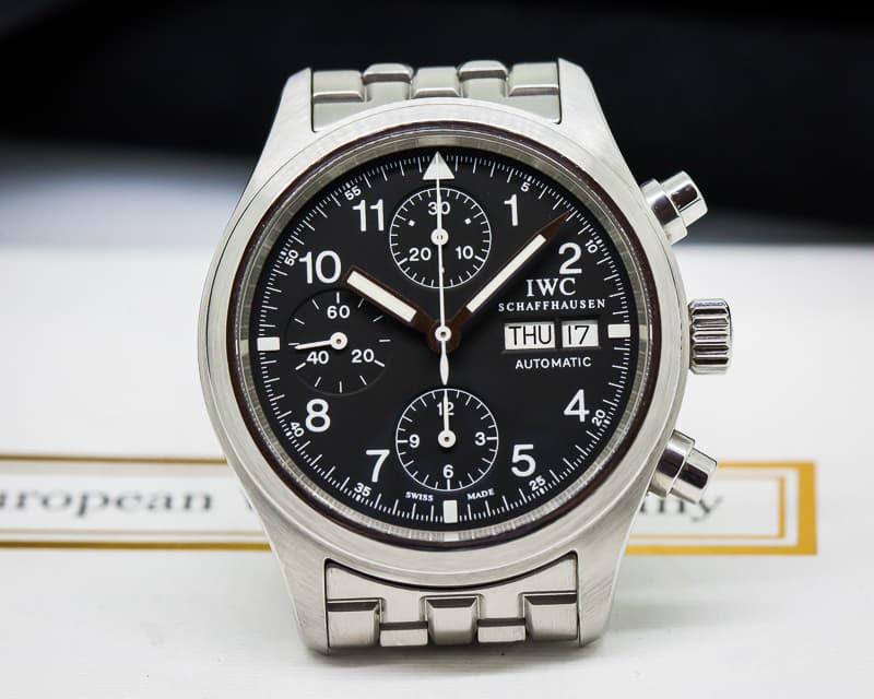 IWC Pilot Chronograph Black Dial SS / SS