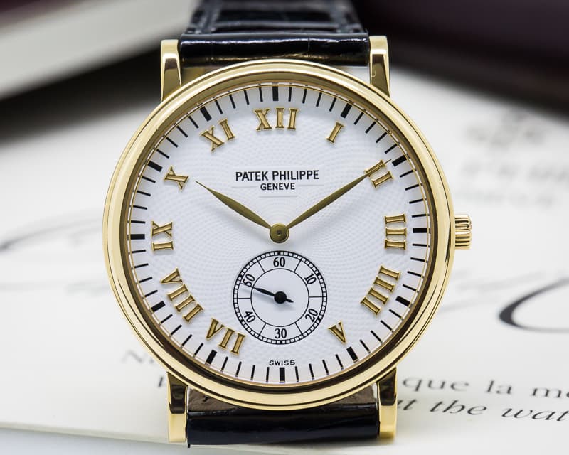 Patek Philippe Calatrava White Dial 18K Yellow Gold Manual Wind 