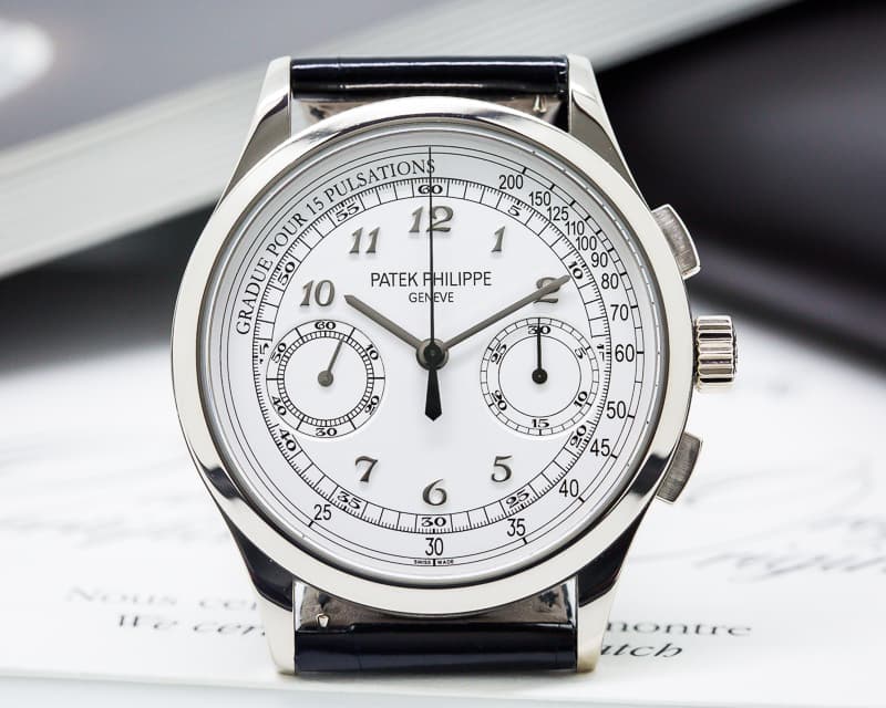 Patek Philippe Chronograph 18K White Gold / Silver Pulsation 