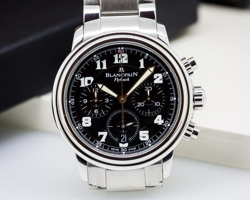 Blancpain Leman Flyback Chronograph Black Dial SS / SS 
