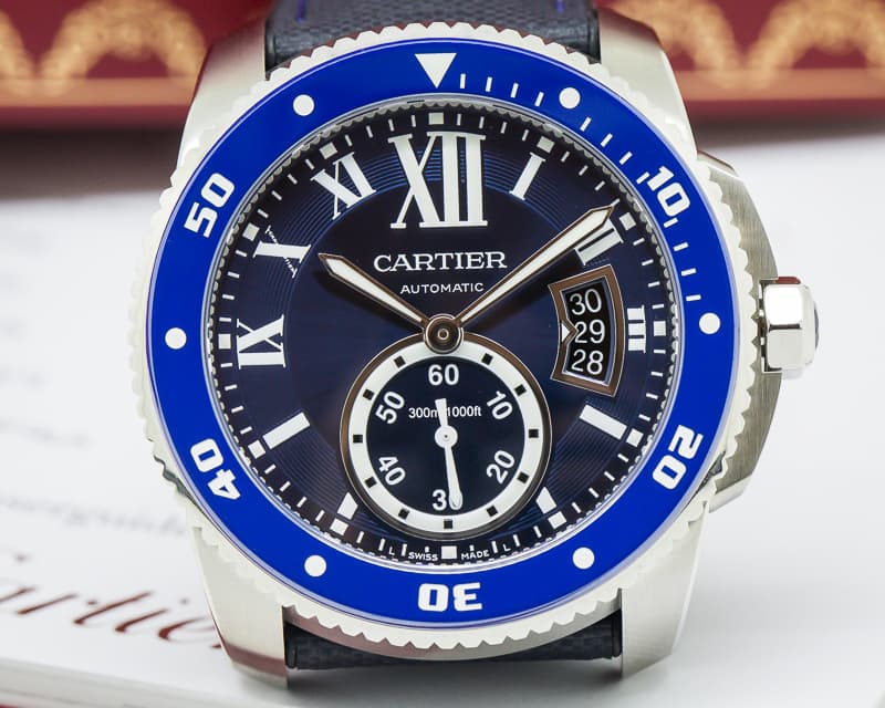 Cartier Calibre de Cartier Blue Dial SS / Canvas Rubber 