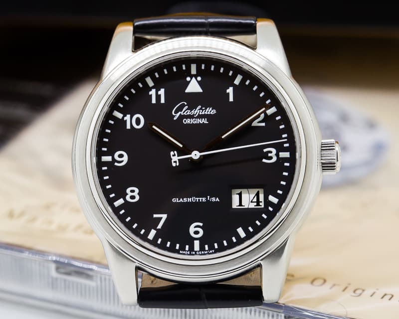Glashutte Original Senator Navigator Date SS Black Dial 