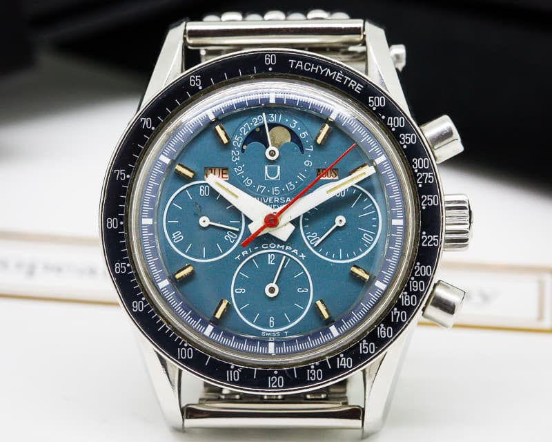 Universal Geneve Vintage Exotic Turquoise Dial Tri-Compax SS / BOR Bracelet