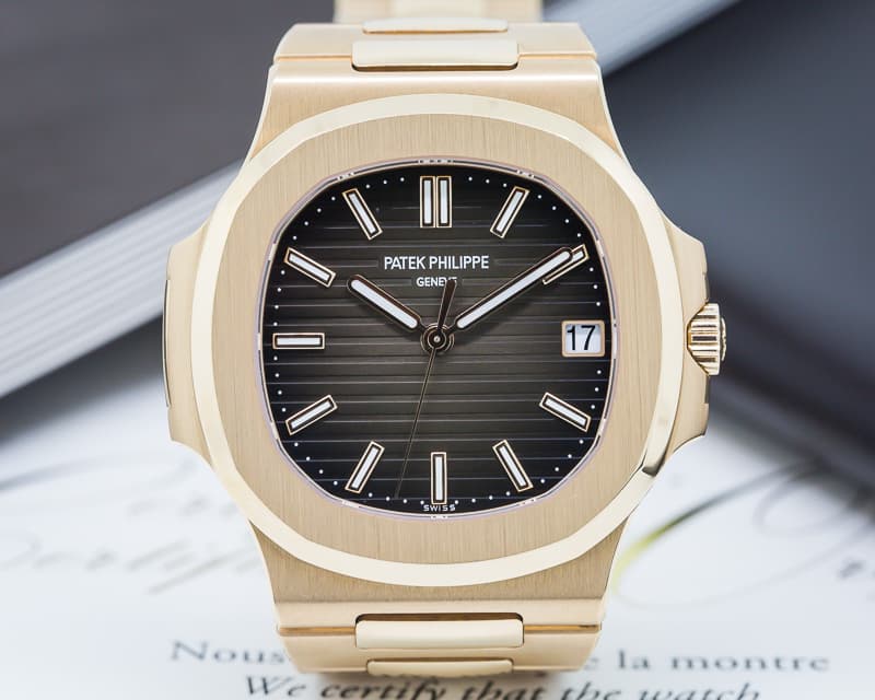 Patek Philippe Jumbo Nautilus 18K Rose Gold Brown Dial 
