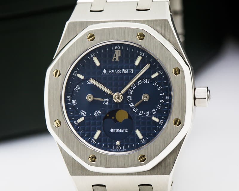 Audemars Piguet Royal Oak Day Date Moon SS Blue Dial