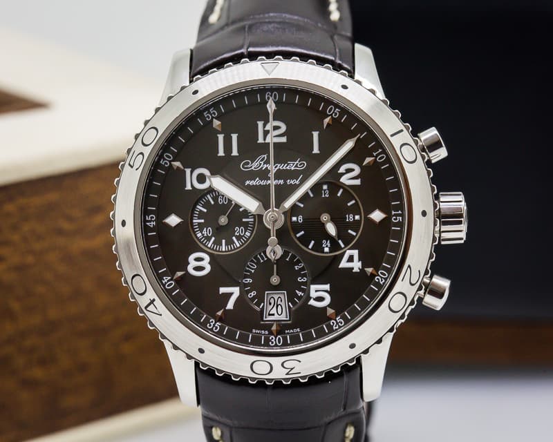 Breguet Type XXI Flyback SS / Alligator Brown Dial 