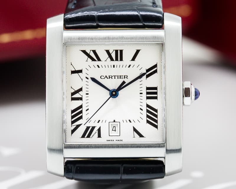 Cartier Tank Francaise Large Automatic Alligator Strap / SS 
