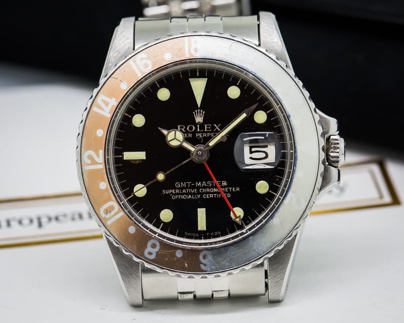 Rolex Vintage GMT Master Gilt Gloss Faded Bezel 