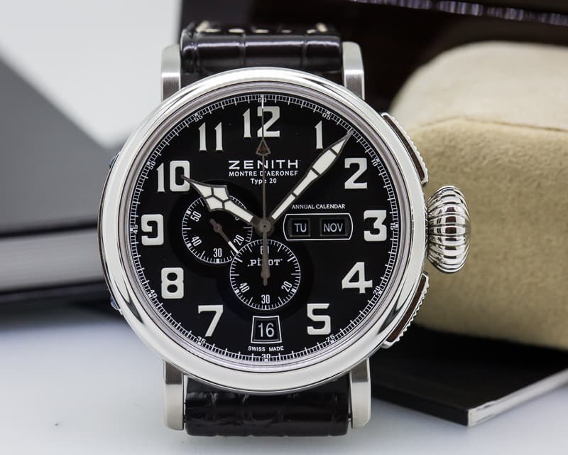Zenith Pilot Montre d'Aeronef Type 20 Annual Calendar Steel 