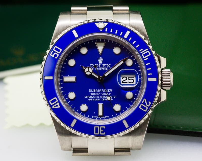 Rolex Submariner 18K White Gold Blue Dial