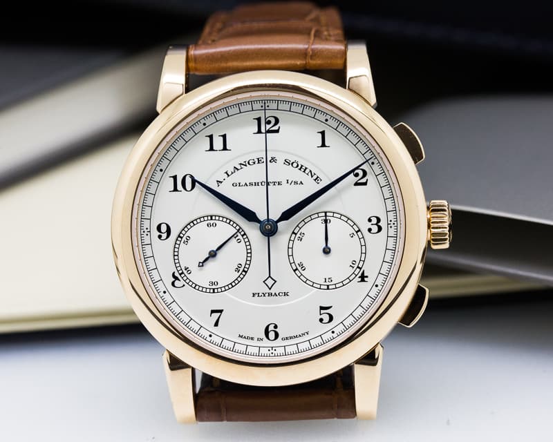 A. Lange and Sohne 1815 Chronograph 18K Rose Gold Silver Dial UNWORN  