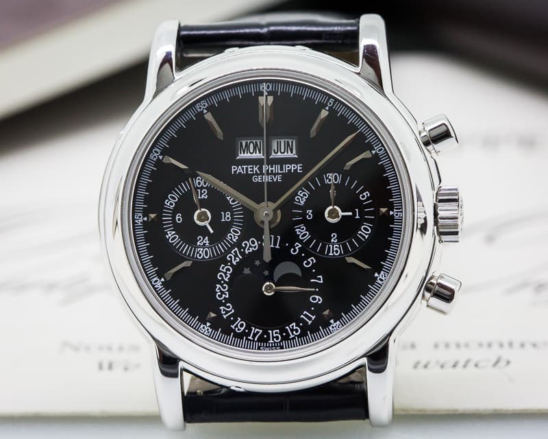 Patek Philippe Perpetual Calendar Chronograph 18K White Gold / Black Dial