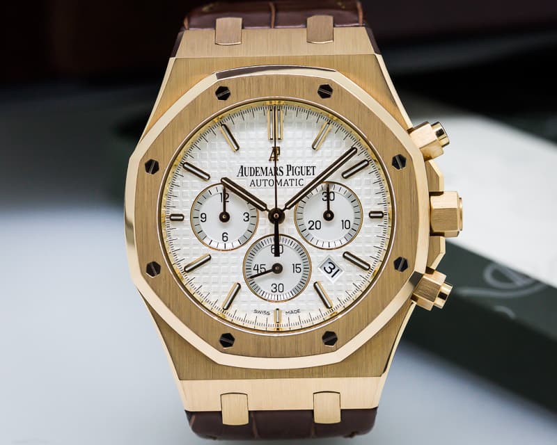 Audemars Piguet Royal Oak Chronograph Silver Dial / Brown Strap