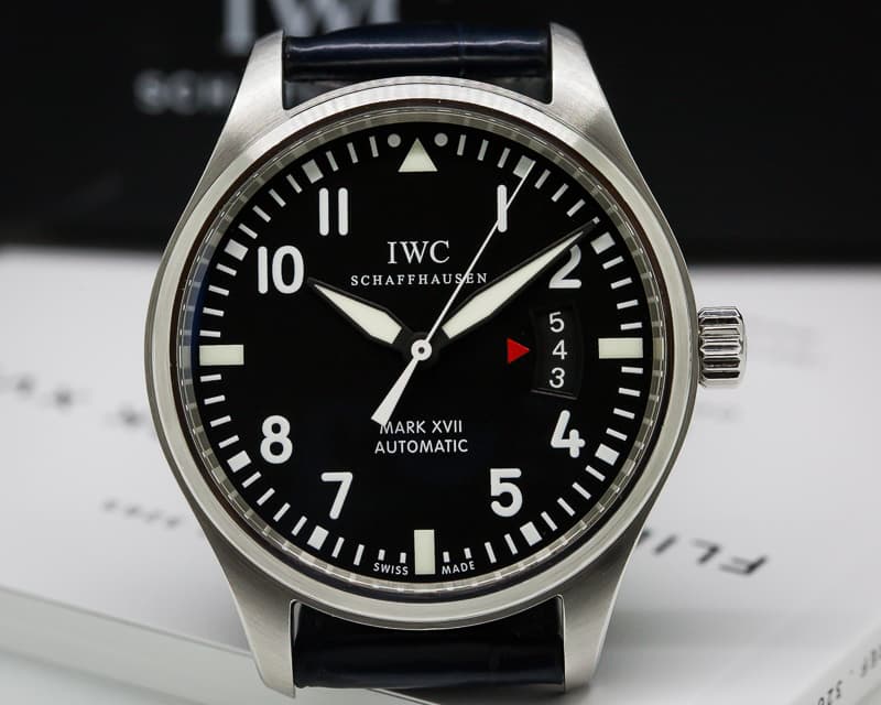 IWC Mark XVII Black Dial SS / Alligator 